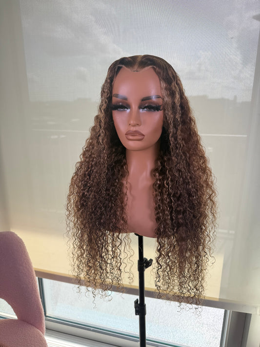 Highlighted Burmese Curly Wig