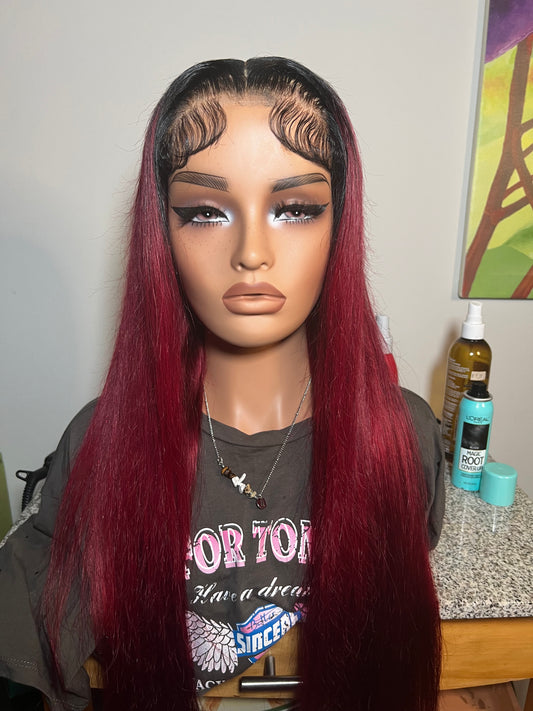 Burgundy Ombre Wig