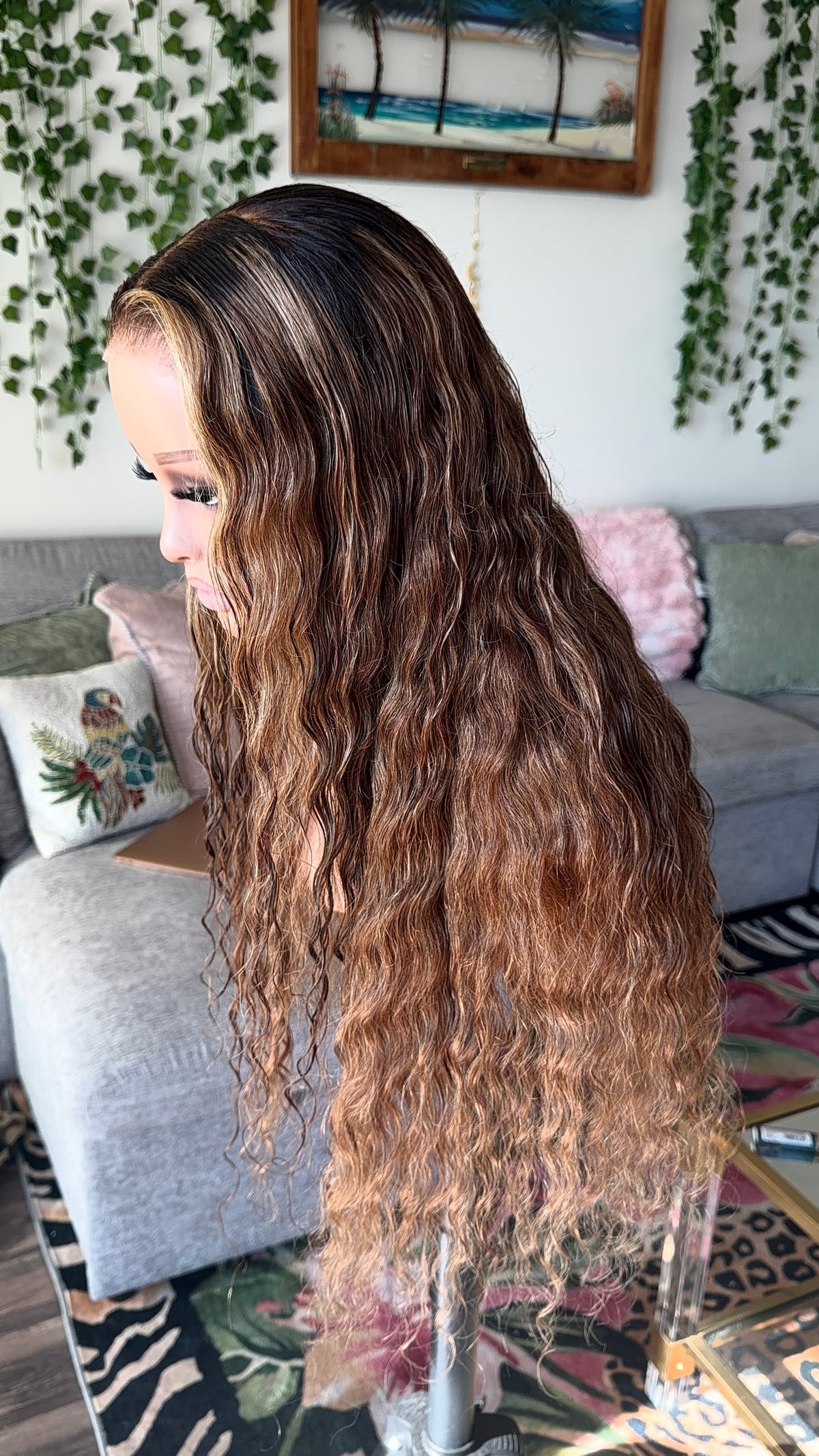 Brown Highlighted Wig